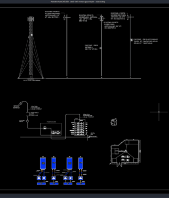 detail listrik menara guyed trylon