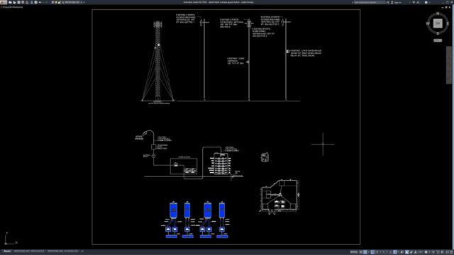 detail listrik menara guyed trylon