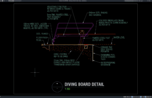 Download Gambar Detail Papan Loncat Kolam Renang DWG AutoCAD detail papan loncat kolam renang