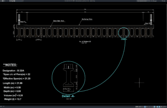 detail penampang girder jembatan