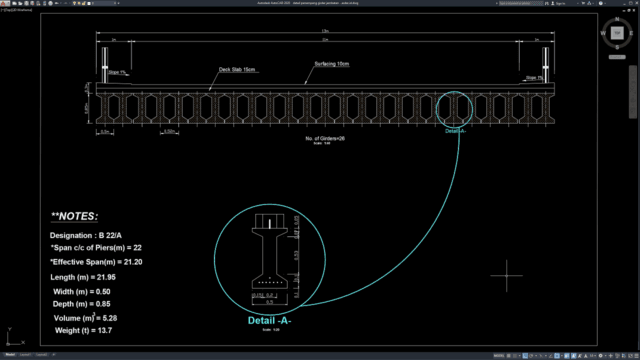 detail penampang girder jembatan
