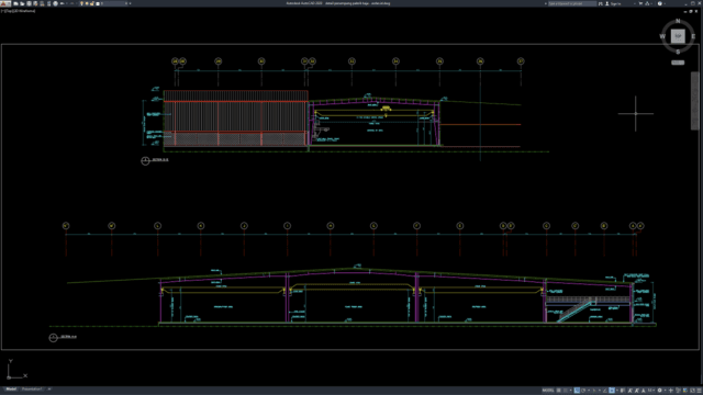 detail penampang pabrik baja
