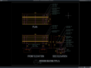 detail penampang tipikal bangku kayu
