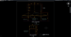 detail penampang tipikal kanopi baja