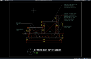 detail penampang tribun penonton