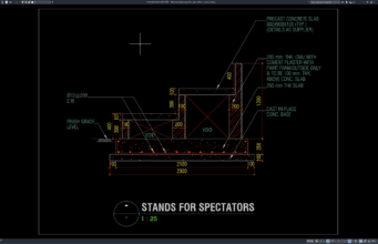 detail penampang tribun penonton