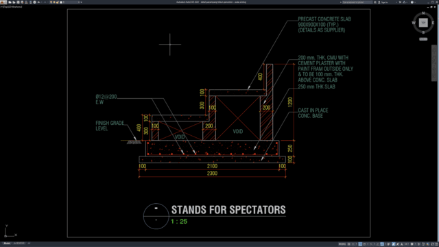 detail penampang tribun penonton