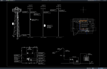 Download Gambar Detail Skema Listrik Menara Antena DWG AutoCAD detail skema listrik menara antena