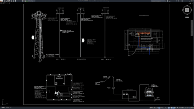 detail skema listrik menara antena