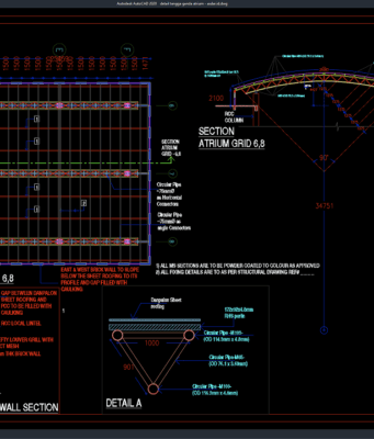 detail tangga ganda atrium