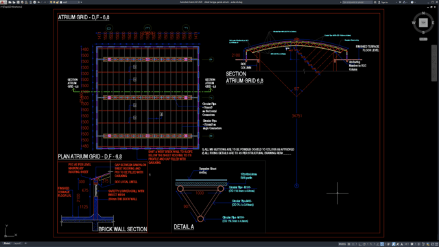 detail tangga ganda atrium
