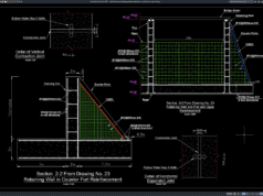 detail tulangan dinding penahan tanah tipe counterfort