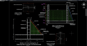 detail tulangan dinding penahan tanah tipe counterfort