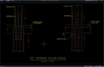 Download Gambar Detail Tulangan Kolom Interior DWG AutoCAD detail tulangan kolom interior