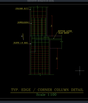 Download Gambar Detail Tulangan Kolom Sudut DWG AutoCAD detail tulangan kolom sudut