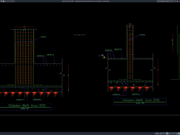 Download Gambar Detail Tulangan Sambungan Kolom dan Raft Foundation DWG AutoCAD detail tulangan sambungan kolom dan raft foundation