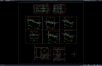 Download Gambar Detail Tulangan Tangga Beton DWG AutoCAD detail tulangan tangga beton