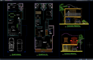 Download 2 Story Villa Floor Plan and Elevation DWG AutoCAD 2 story villa floor plan and elevation
