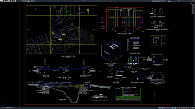 aqueduct concrete plan profile and section details
