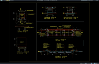 Download Gambar Denah dan Elevasi Kabin Jembatan Timbang DWG AutoCAD denah dan elevasi kabin jembatan timbang