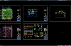 Download Gambar Denah dan Potongan Heliport DWG AutoCAD denah dan potongan heliport