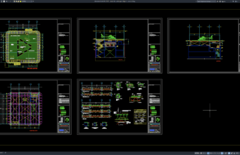 Download Gambar Denah dan Potongan Heliport DWG AutoCAD denah dan potongan heliport