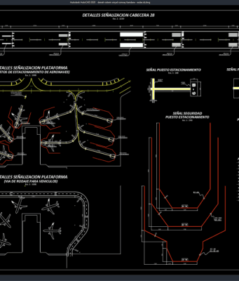 Download Denah Sistem Sinyal Runway Bandara DWG AutoCAD denah sistem sinyal runway bandara