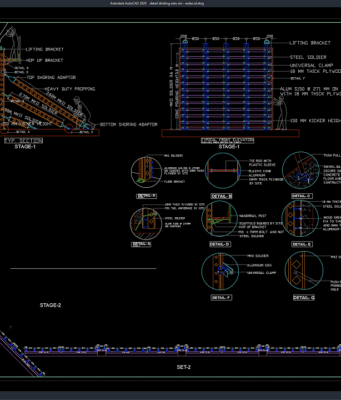 Download Gambar Detail Dinding Satu Sisi DWG AutoCAD detail dinding satu sisi