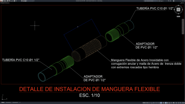 detail instalasi flexible hose