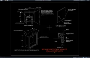 Download Gambar Detail Instalasi Niche Gate Valve DWG AutoCAD detail instalasi niche gate valve