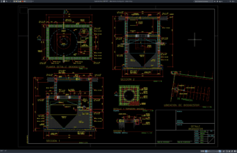 Download Gambar Detail Struktur Biodigester DWG AutoCAD detail struktur biodigester