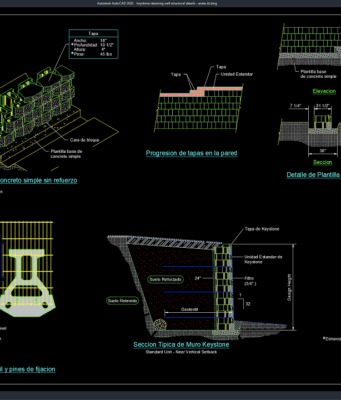 keystone retaining wall structural details