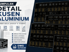 Download Kumpulan Detail Kusen Aluminium DWG AutoCAD kumpulan detail kusen aluminium