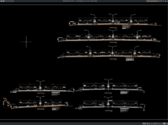 Download 3 Lanes Carriageway Cross Section DWG AutoCAD 3 lanes carriageway cross section