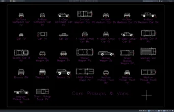 Download Block Mobil Pick Up dan Van DWG AutoCAD block mobil pick up dan van