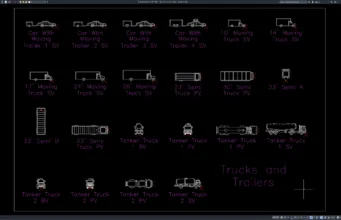 Download Block Truk dan Trailer DWG AutoCAD block truk dan trailer