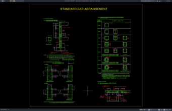 Download Column and Footing Standard Bar Arrangement DWG AutoCAD column and footing standard bar arrangement
