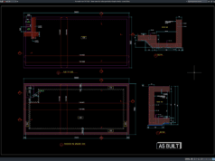 Download Detail Denah dan Potongan Struktur Tangki Air Baku DWG AutoCAD detail denah dan potongan struktur tangki air baku