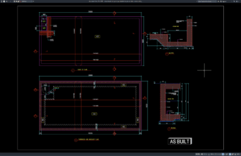 Download Detail Denah dan Potongan Struktur Tangki Air Baku DWG AutoCAD detail denah dan potongan struktur tangki air baku