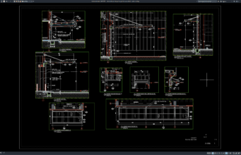 Download Detail Elevasi dan Potongan Kanopi Pabrik DWG AutoCAD detail elevasi dan potongan kanopi pabrik