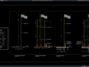 Download Detail Elevasi dan Potongan Tiang Bendera DWG AutoCAD detail elevasi dan potongan tiang bendera