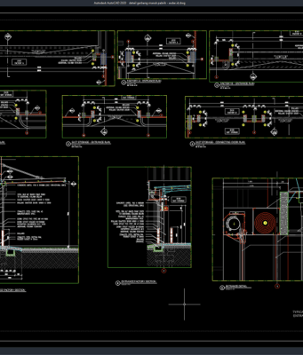 Download Detail Gerbang Masuk Pabrik DWG AutoCAD detail gerbang masuk pabrik
