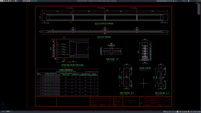 detail girder psc dan profil kabel prategang jembatan detail girder psc dan profil kabel prategang jembatan