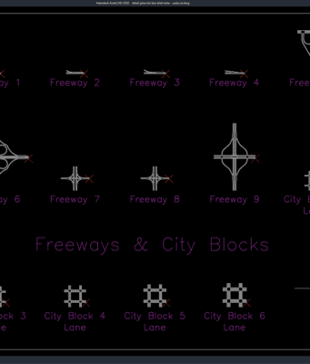 Download Detail Jalan Tol dan Blok Kota DWG AutoCAD detail jalan tol dan blok kota