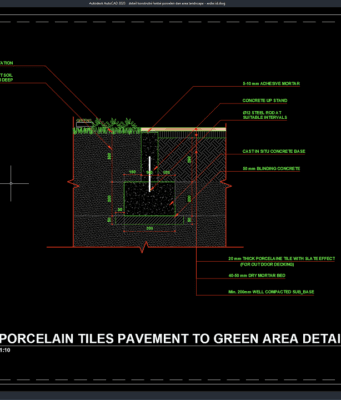 Download Detail Konstruksi Lantai Porselen dan Area Landscape DWG AutoCAD detail konstruksi lantai porselen dan area landscape