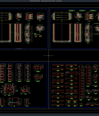 Download Detail Potongan Trash Rack Intake DWG AutoCAD detail potongan trash rack intake
