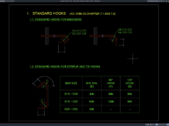 Download Detail Standar Kait Tulangan Beton ACI 318M DWG AutoCAD detail standar kait tulangan beton ACI 318M