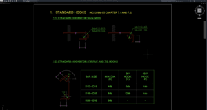 detail standar kait tulangan beton ACI 318M