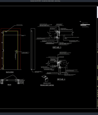 Download Fire Rated Door Shutter Details DWG AutoCAD fire rated door shutter details