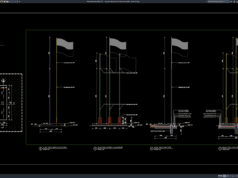 flag pole elevation and sections details